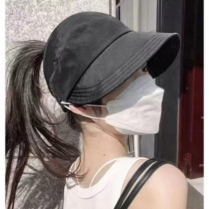 Adjustable Outdoor Beach Bucket Hat Summer Wide Brim Sunhat Women Sun Hats Foldable UV Protection Visors Fisherman Ponytail Caps、Visor Cap、Sunscreen